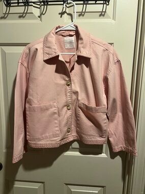 LC Lauren Conrad Pale Pink Cotton Jean Jacket